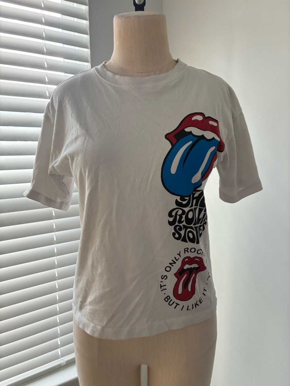 Zara The Rolling Stones Girls Crew Neck White T-Shirt